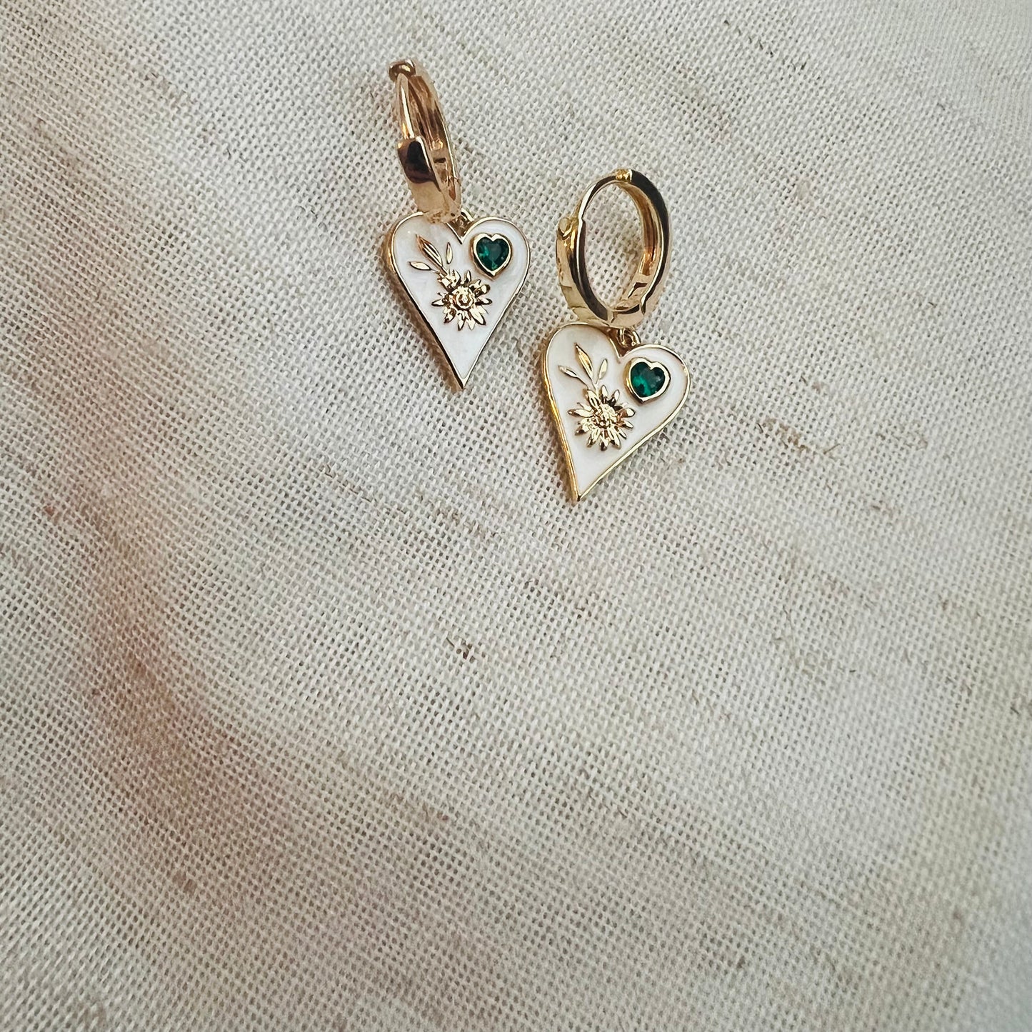 Flower Heart Hoops