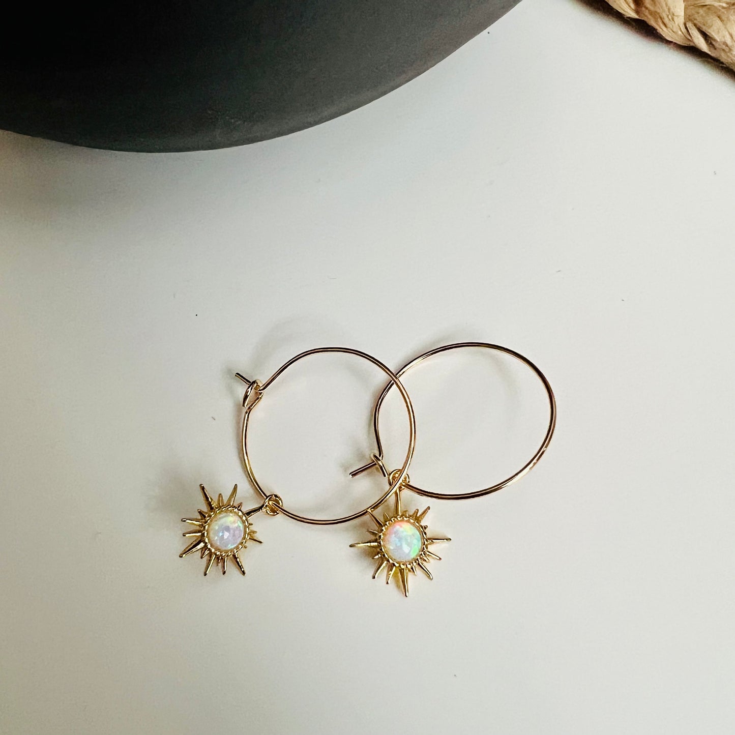 Opal Star Hoops