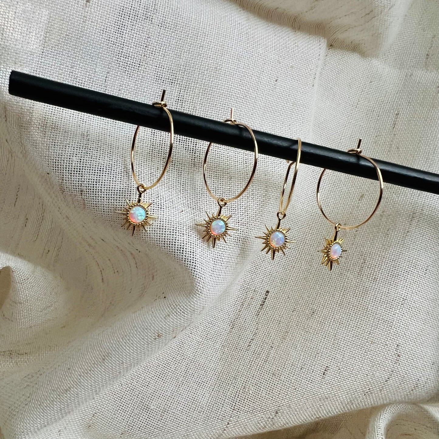 Opal Star Hoops