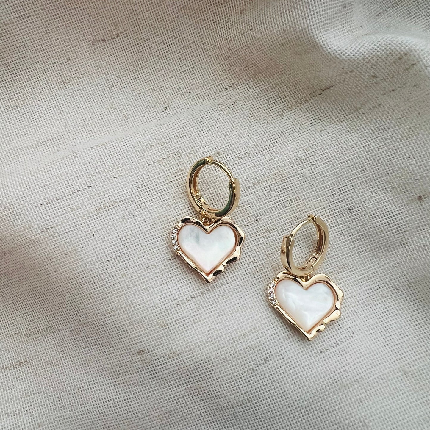 Heart Huggie Hoops