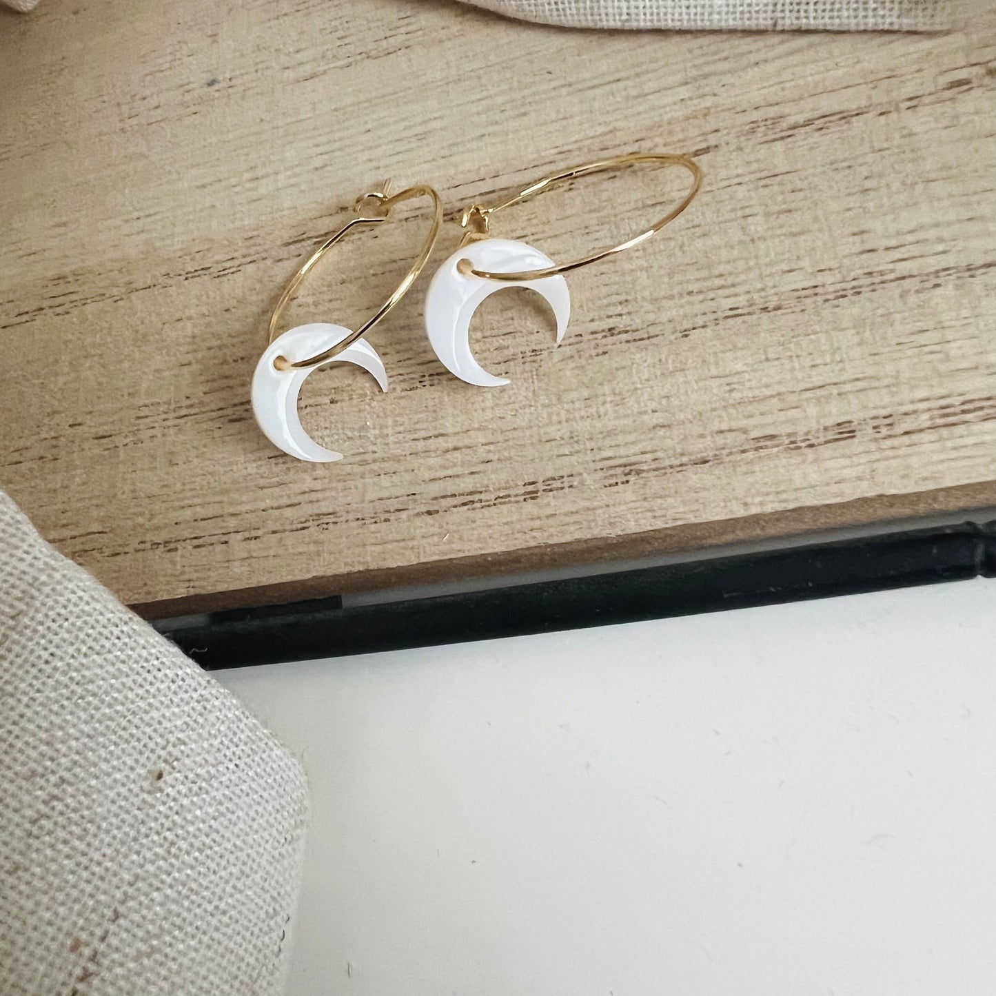 Crescent Moon Hoops