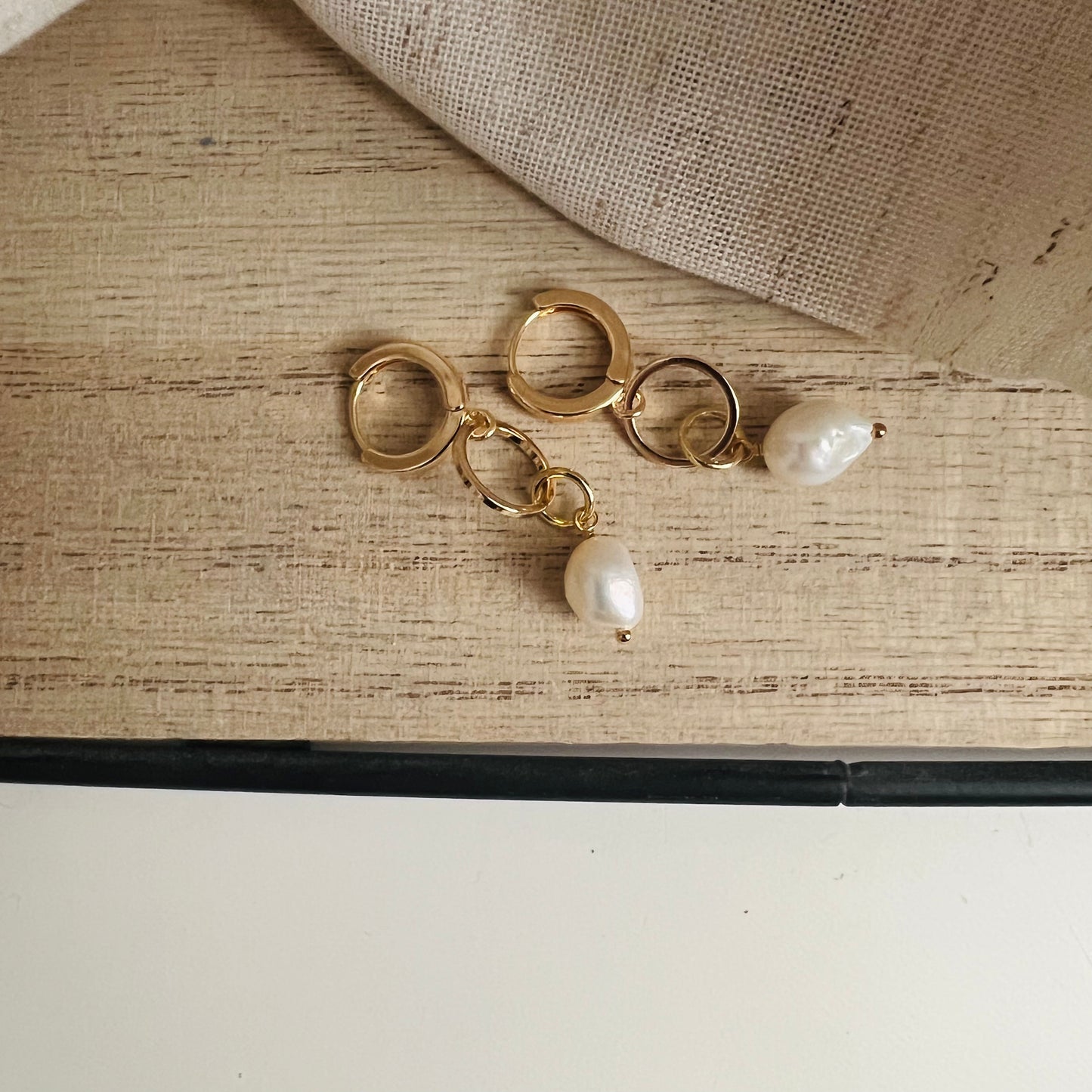 Fresh water Pearl Huggie Hoops