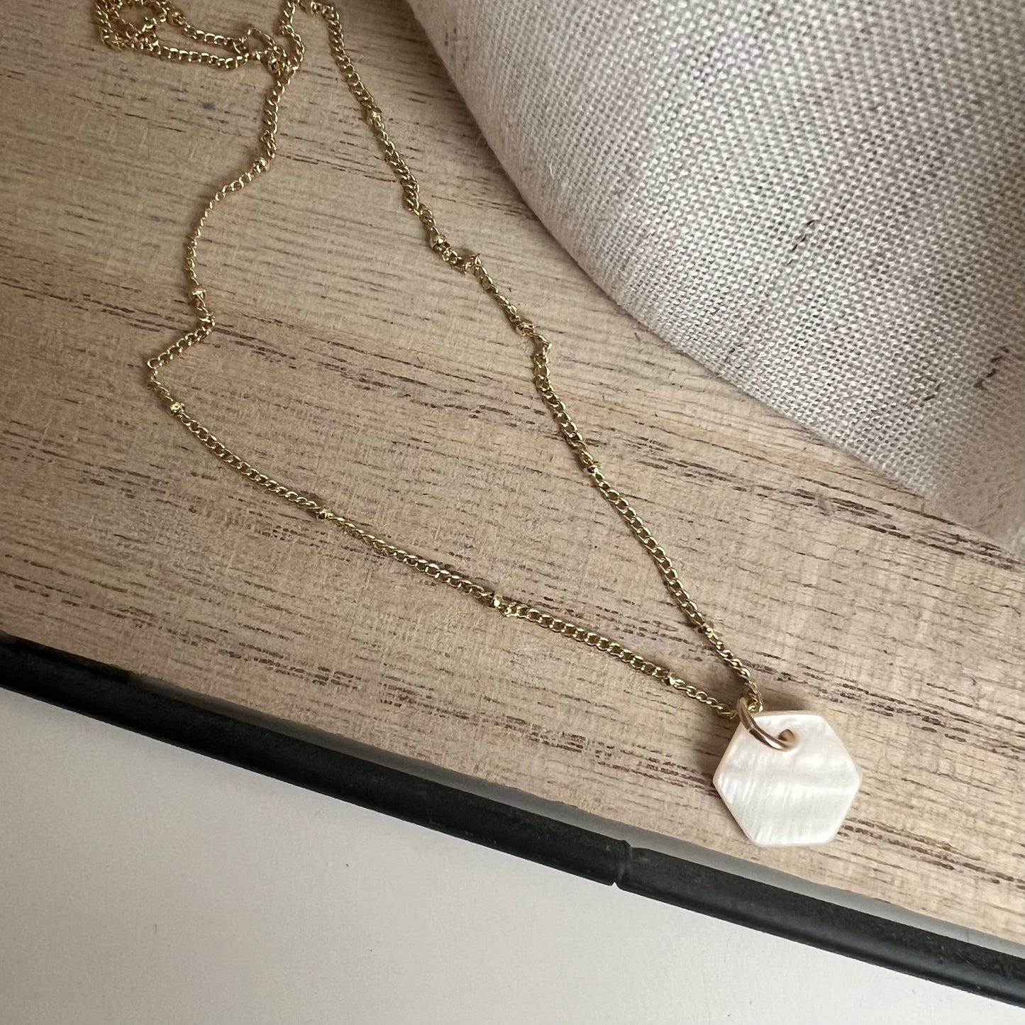Pearl Hexagon Necklace