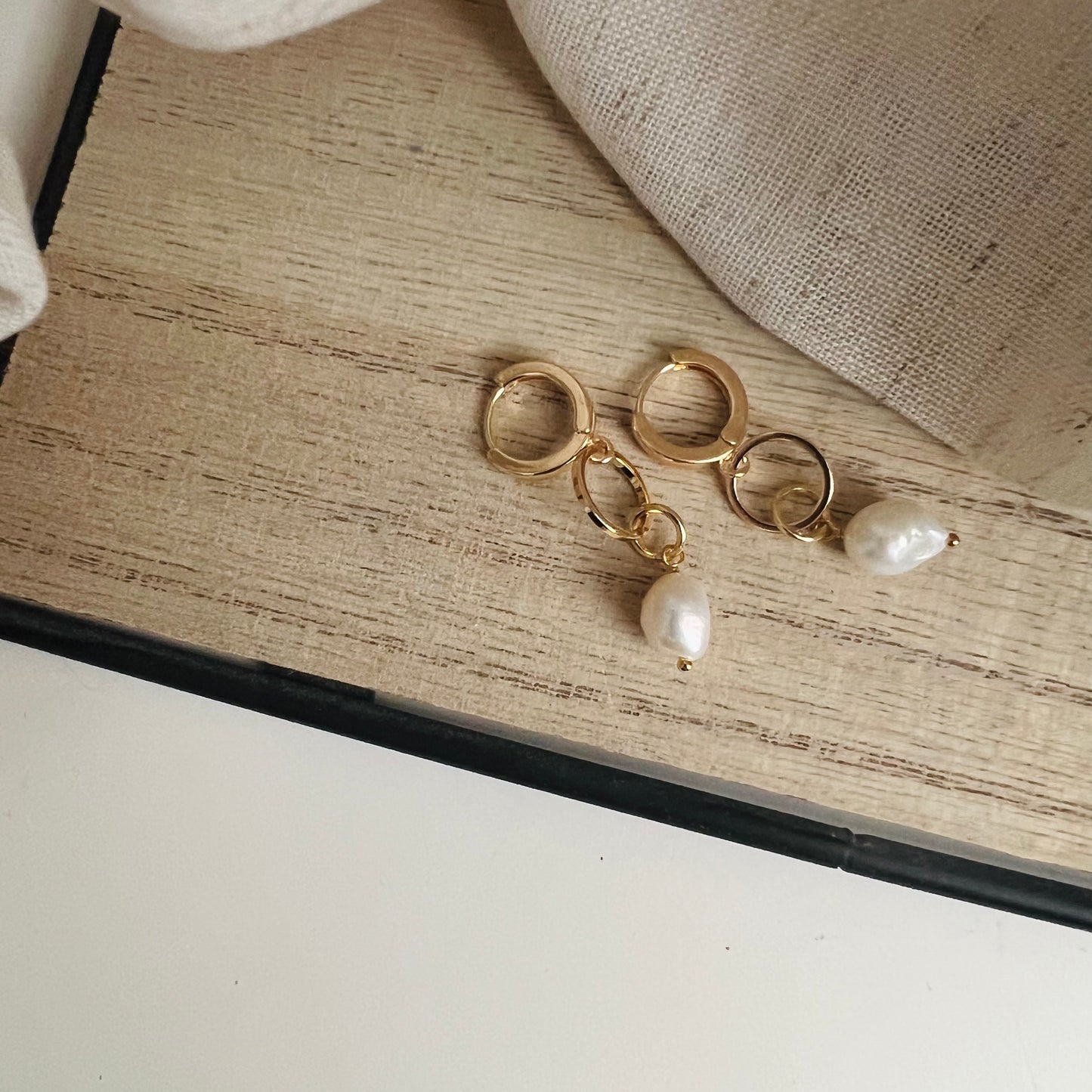 Fresh water Pearl Huggie Hoops