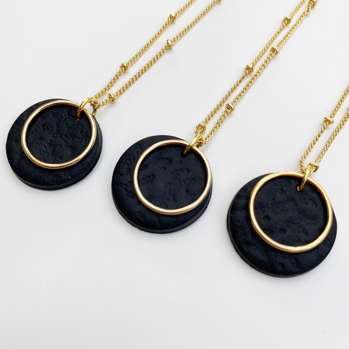 Clay Textured Disc Necklace