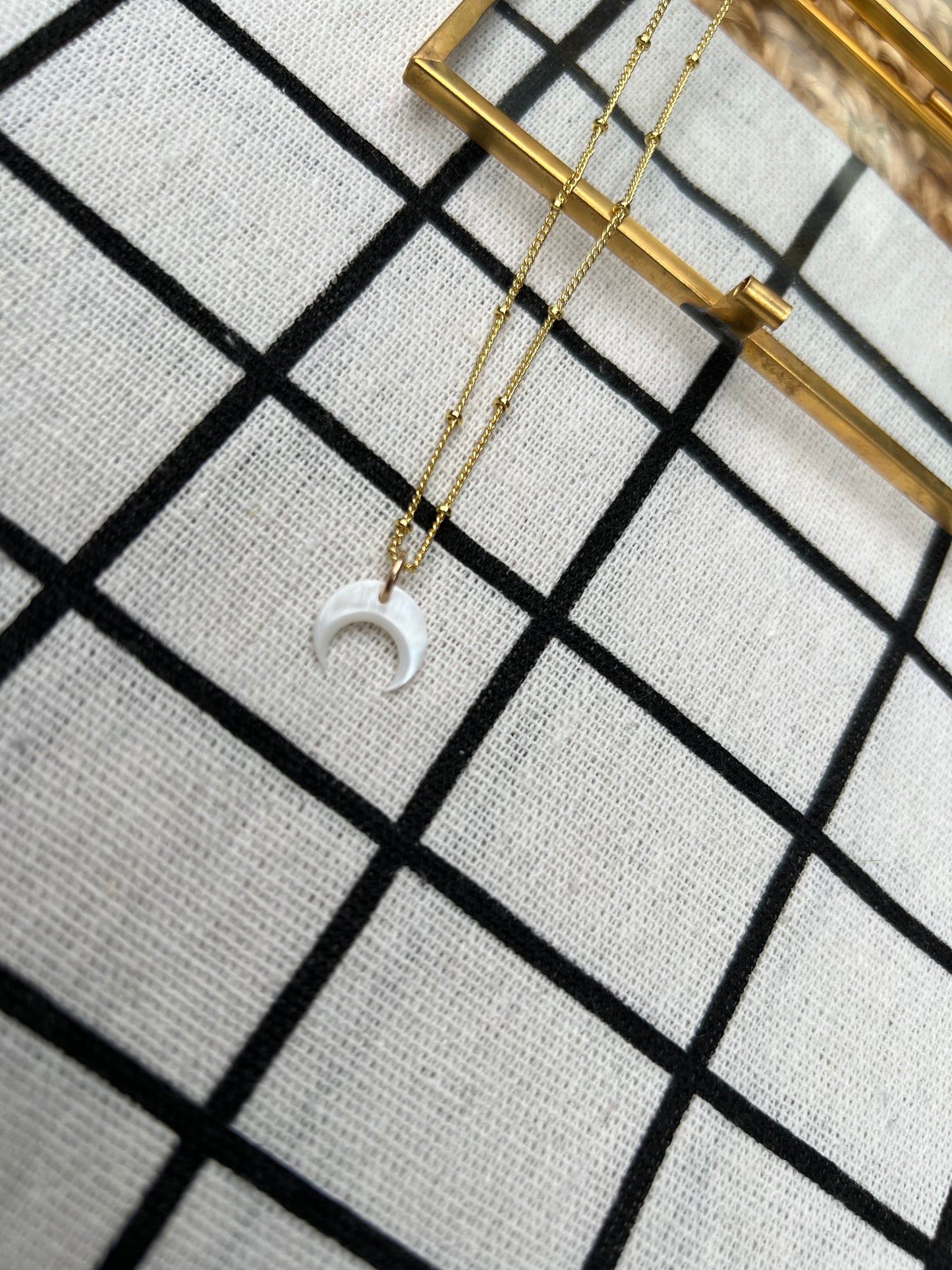 Mother of Pearl Crescent Necklace
