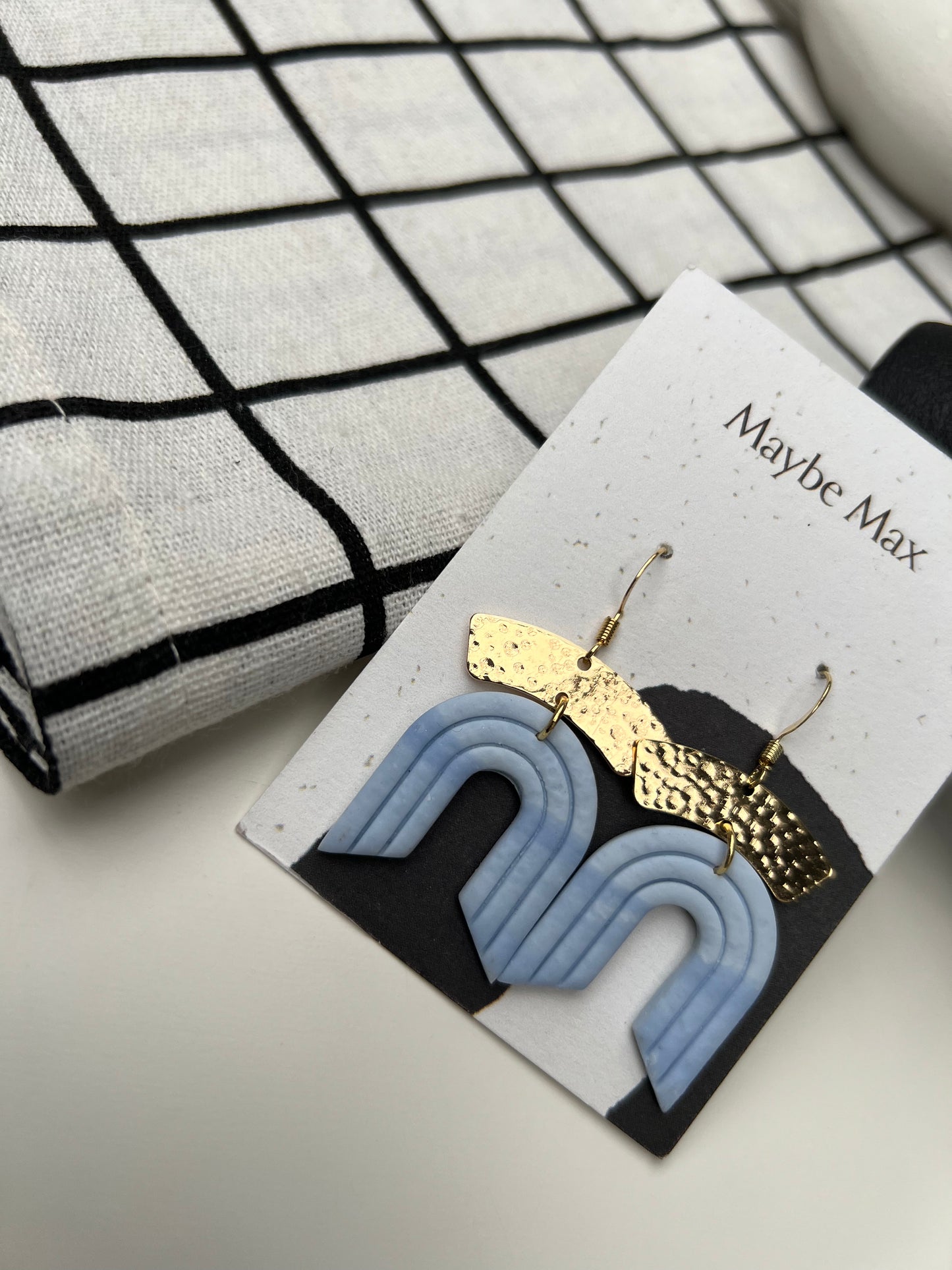 Blue Arch Earrings