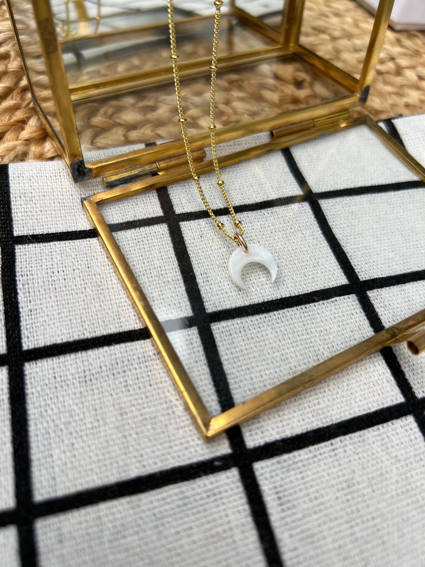 Mother of Pearl Crescent Necklace
