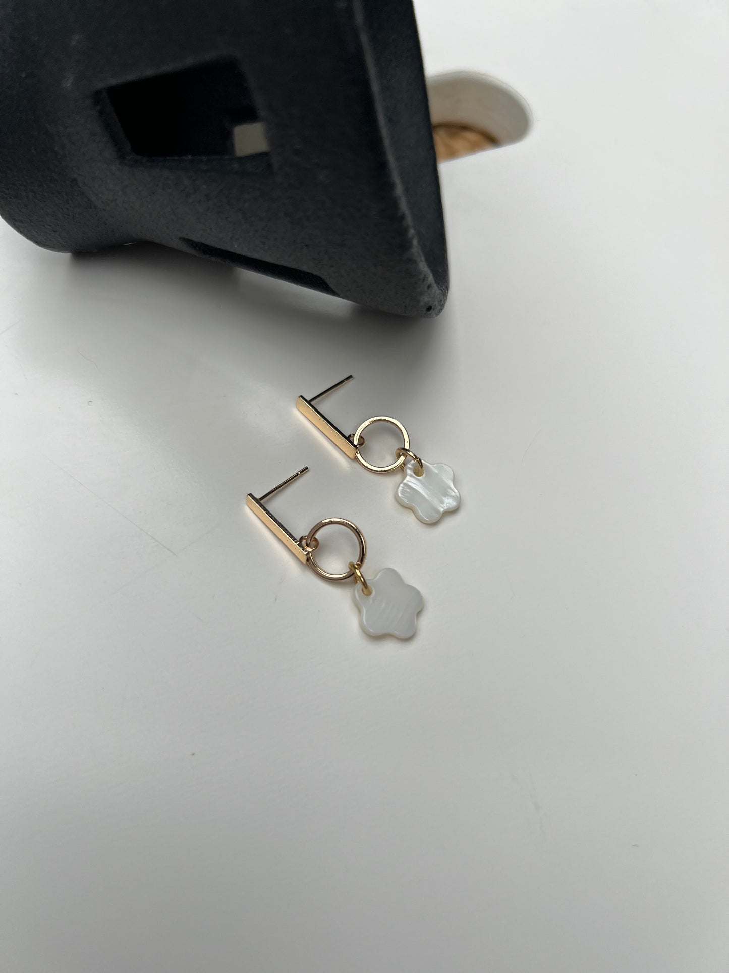 Mother of Pearl Flower Dangles