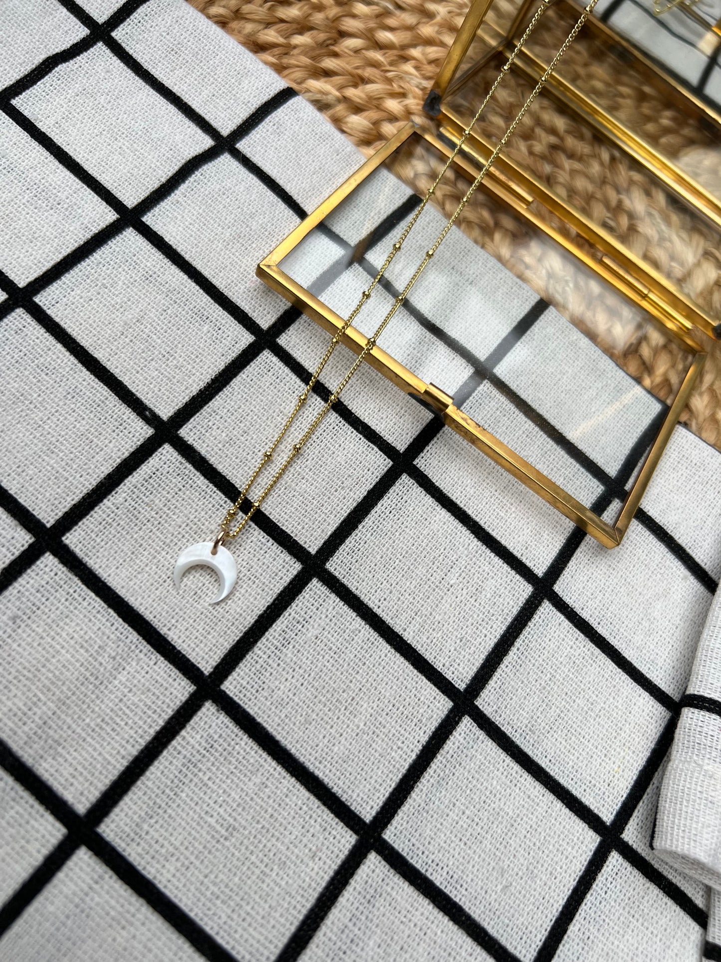 Mother of Pearl Crescent Necklace