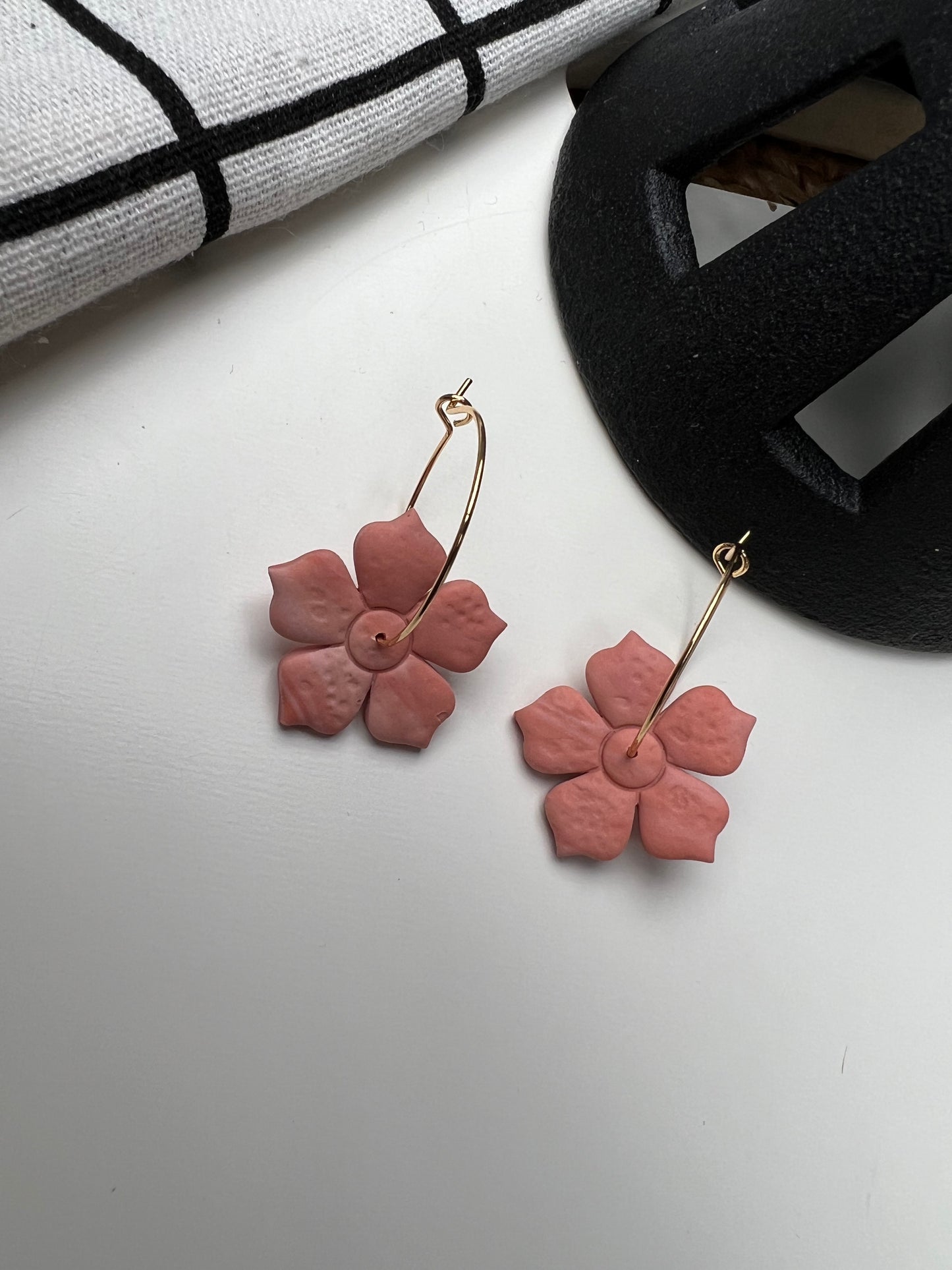 Textured Flower Hoops