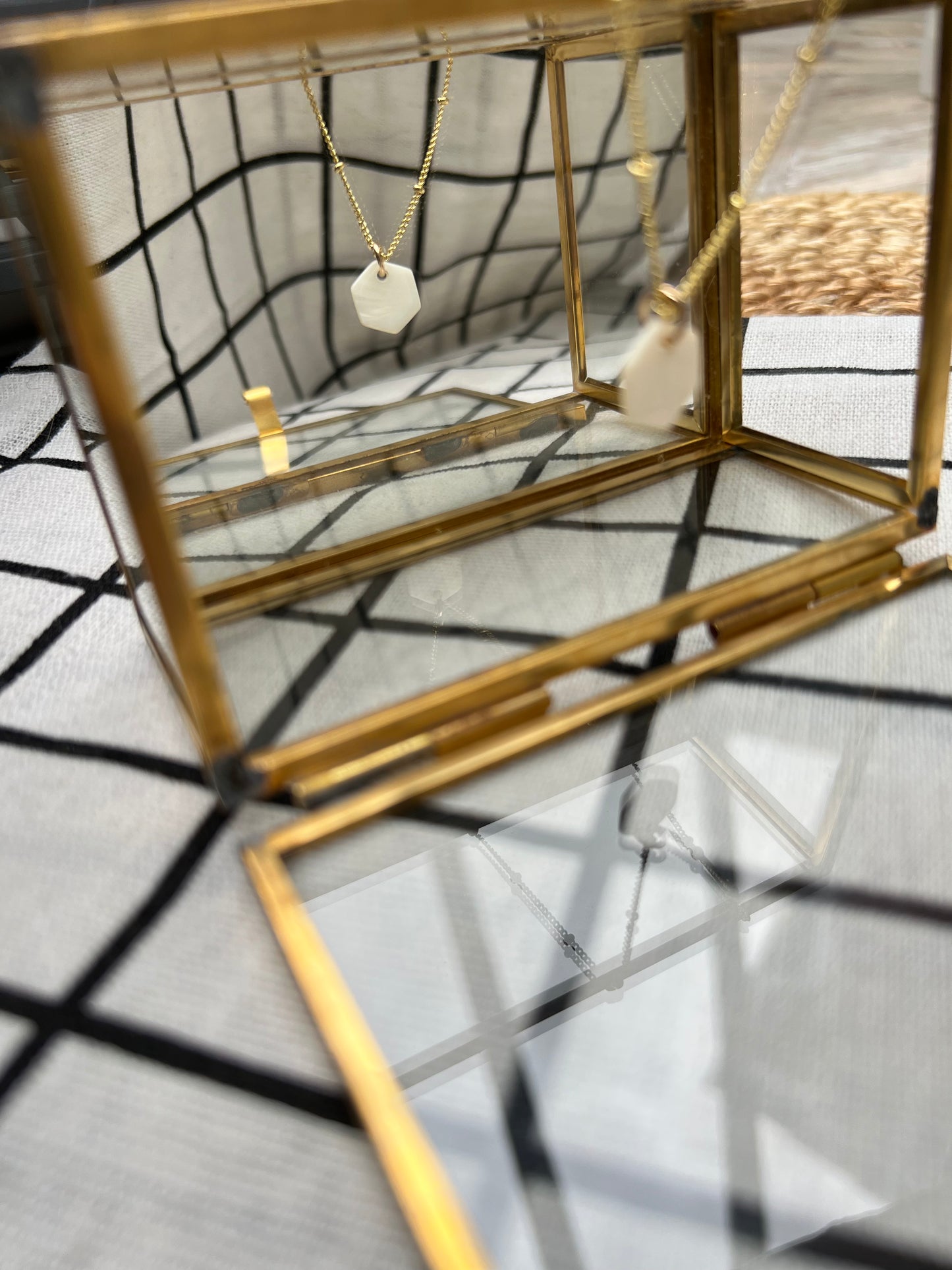 Mother of Pearl Hexagon Necklace