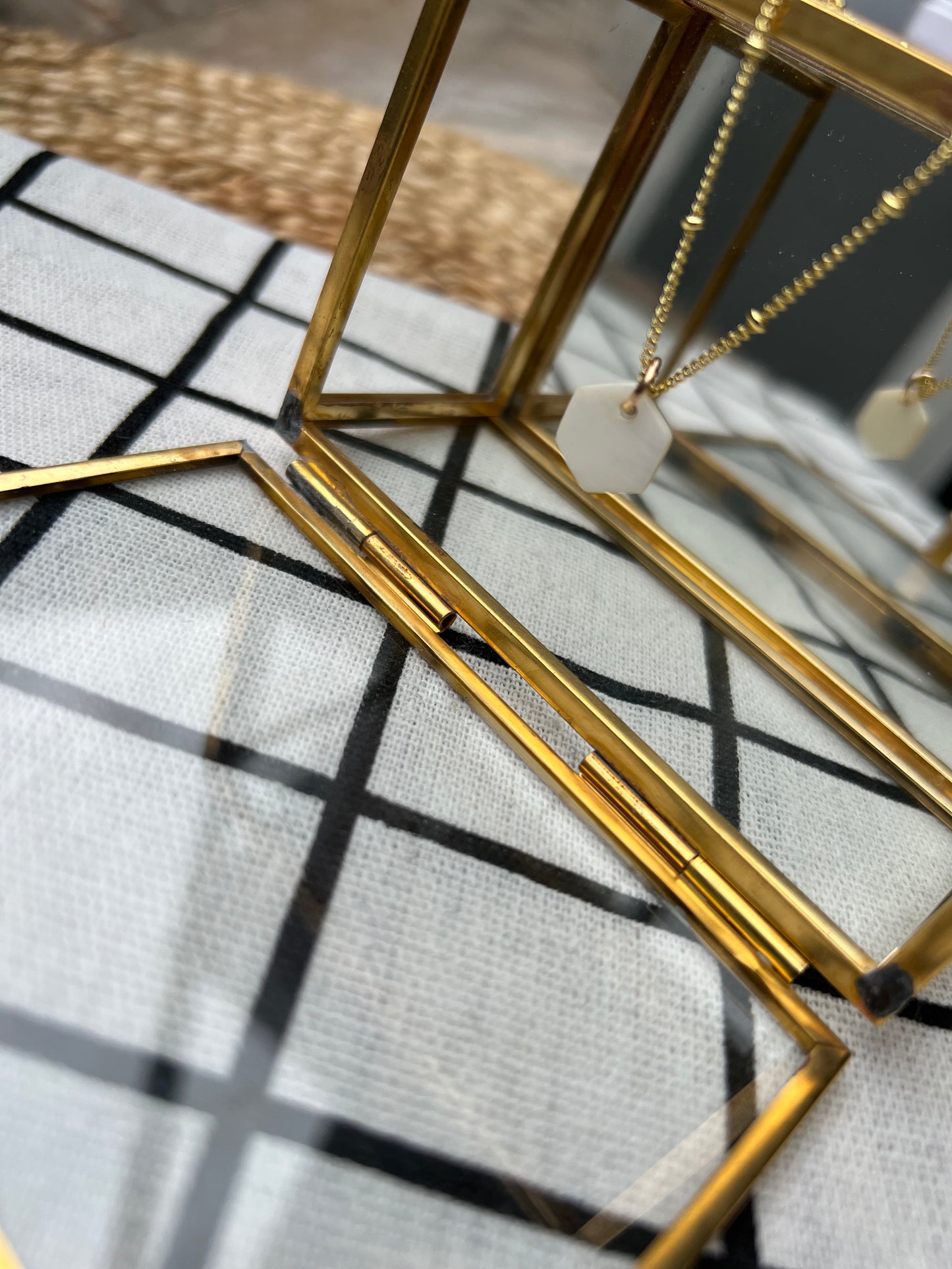 Mother of Pearl Hexagon Necklace