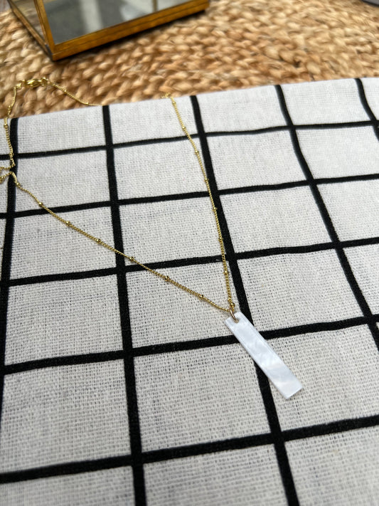 Mother of Pearl Rectangle Necklace