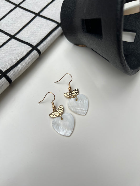 Mother of Pearl Heart Dangles